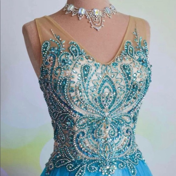 Aqua Terani Ball Gown/Prom Dress Size 8 NWT - Picture 4 of 5